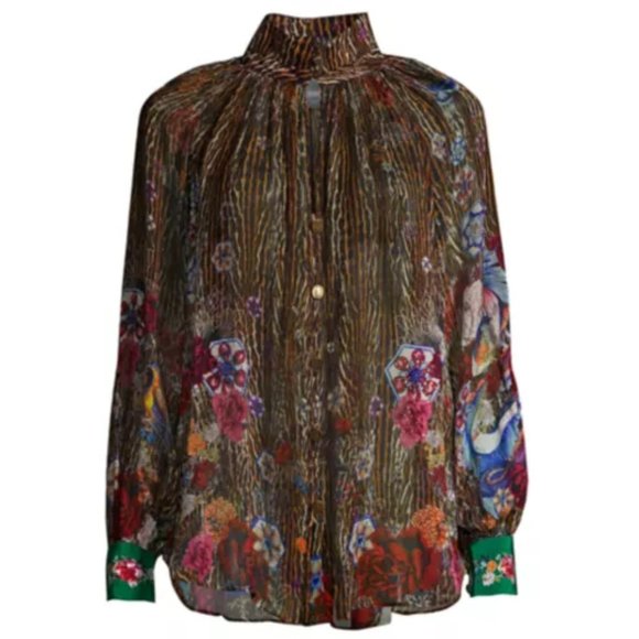 Camilla 'MYTHICAL CREATURES' Chiffon Silk Blouse - Picture 2 of 10